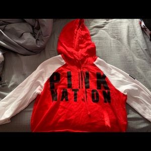 Red and white pink brand sweater